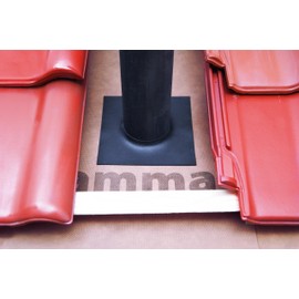 KU-50 14.5 x 14.5 cm Flexible Pipe Sealing Collar EPDM Rubber for Pipes and Cables with a Diameter of 50 - 90 mm Pipe Collar Roof Feedthrough