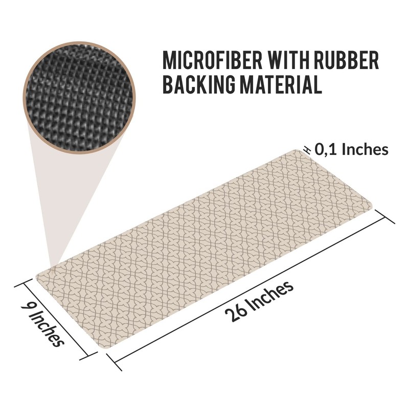 Set of 7 Stair Treads Ultra-Thin with Non Slip Rubber