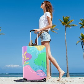 Unicorn Castle Travel Luggage Cover Elastic Suitcase Cover Washable Suitcase Protective Cover with Zipper for 25-27 Inch Suitcase