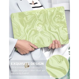 Seorsok Compatible with MacBook Air 15 inch Case 2023 2024 Release A2941 M2&M3 A3114 Liquid Retina Display Touch ID,Luxurious and Skin-Friendly Leather Plastic Hard Shell&Keyboard Cover,Green Wave