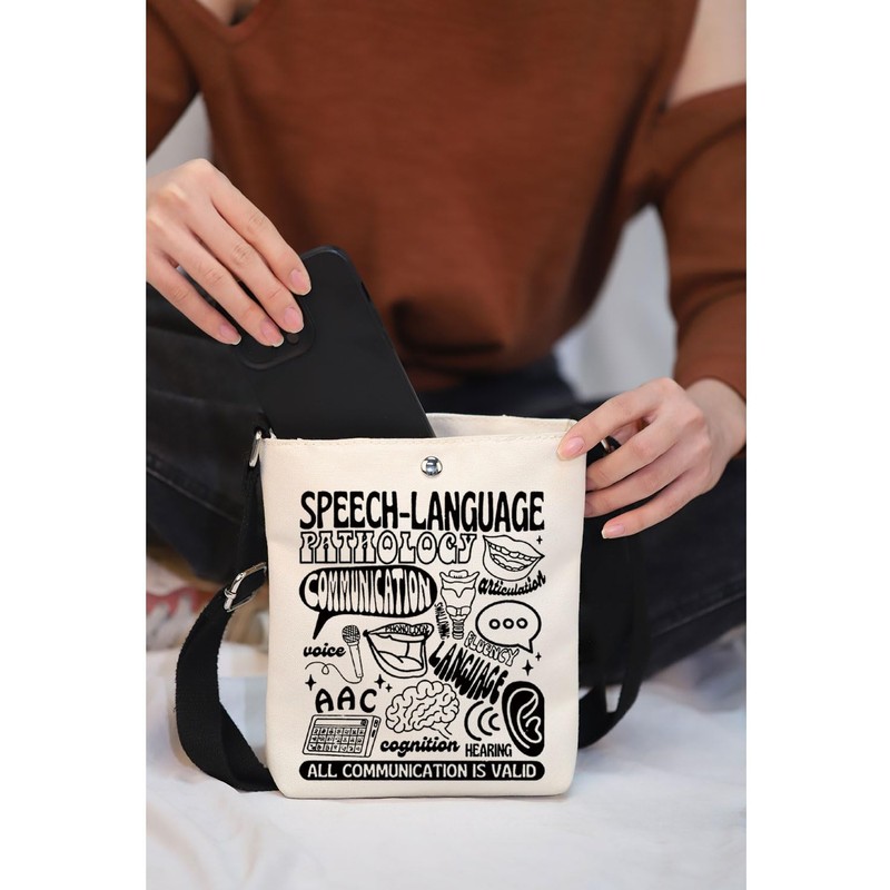 KUIYAI Speech Therapist Gift, SLP Scope of Practice Crossbody Bag,