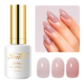 Imtiti Jelly Gel Nail Polish, 15ML Natural Coffee Sheer Jelly Gel Polish Soak Off LED UV Nail Gel Polish Nude Translucent Gel Nail Polish Nail Starter Manicure Salon Nail Kit
