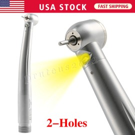 Pieza de Mano Dental LED Fibra Óptica Alta Velocidad Cabezal de Torsión 2hole