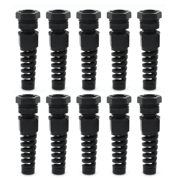 laffoonparts 10 Pcs IP68 Cable Gland with Gaskets, NPT 1/4"