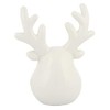 Mr Crimbo White Rudolph Reindeer Head Christmas Ornament Novelty Ceramic