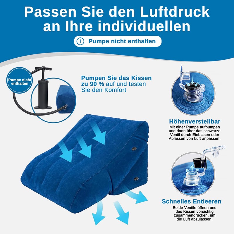 Gads Inflatable Wedge Pillow Set - Inflatable Bed Wedge for