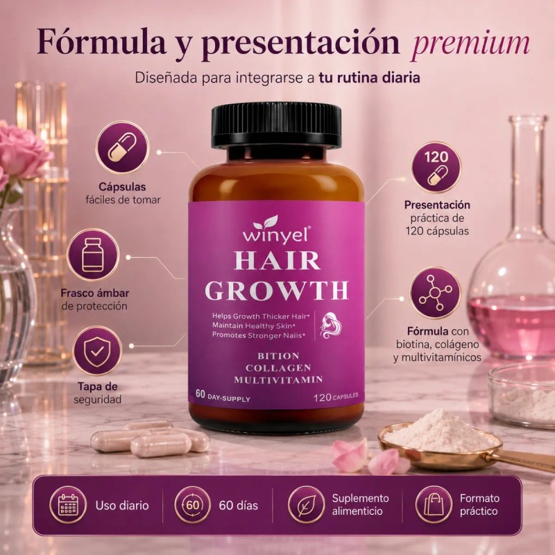 Fórmula Hair Growth Complejo Capilar 120 Caps Para Mujer