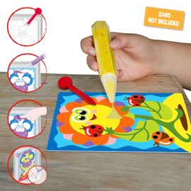 Sabbiarelli Sand-it For Fun Album Die Blumen: 5 Pre-Glued Drawings, for Painting with Sand (Sand Not Included), Sand Pictures for Children from 5+