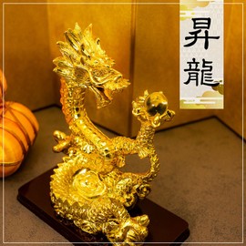 Devalier Mo11-s Zodiac Figurine Dragon Climbing Dragon Lucky Lucky Lucky Charm 2024 New Year Decoration Faithful Success Rising Luck Rising Fortune Jewelry Resin (Shōryu)