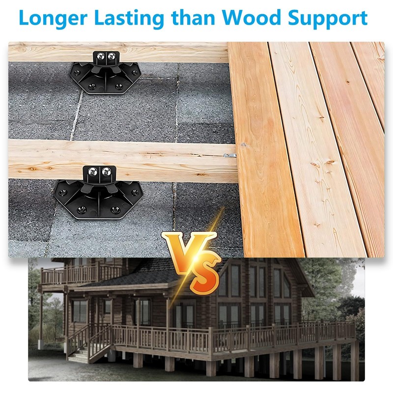 Adjustable Decking & Flooring Support Pedestal, 12 PCS Durable Plastic