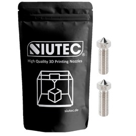 SIUTEC® Premium Volcano Stainless Steel/Stainless Steel, Nozzle/Nozzle, 0.5 mm, Set of 2 - Perfect for Sophisticated 3D Prints, for Volcano Hotends/Artillery Sidewinder - 1.75 mm Filament