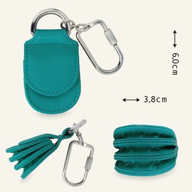 Leather Key Ring for Coins – Key Ring, Genuine Leather, Women and Men – Keychain for Car Keys – Mini Coin Purse, turquoise