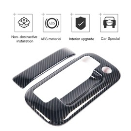 JeCar Tailgate Door Handle Cover Trim Sticker for 2009-2014 Ford F150 (Carbon Fiber Look)