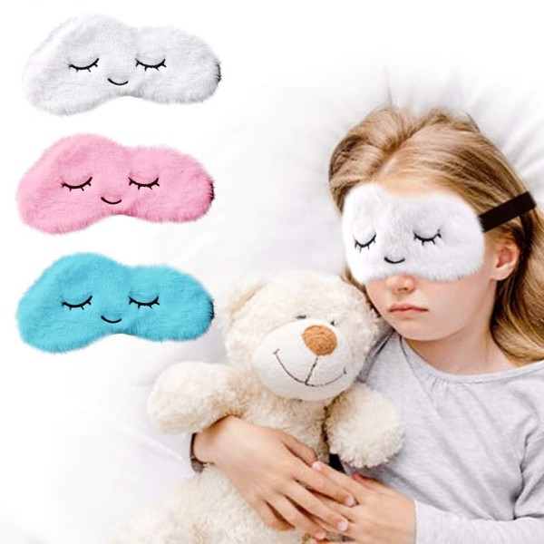 Sleep Mask for Kids with Blockout Light 3 pcs - Eye Cover & Travel Sleep Mask, Blindfolds for Kids, Girls, Boys