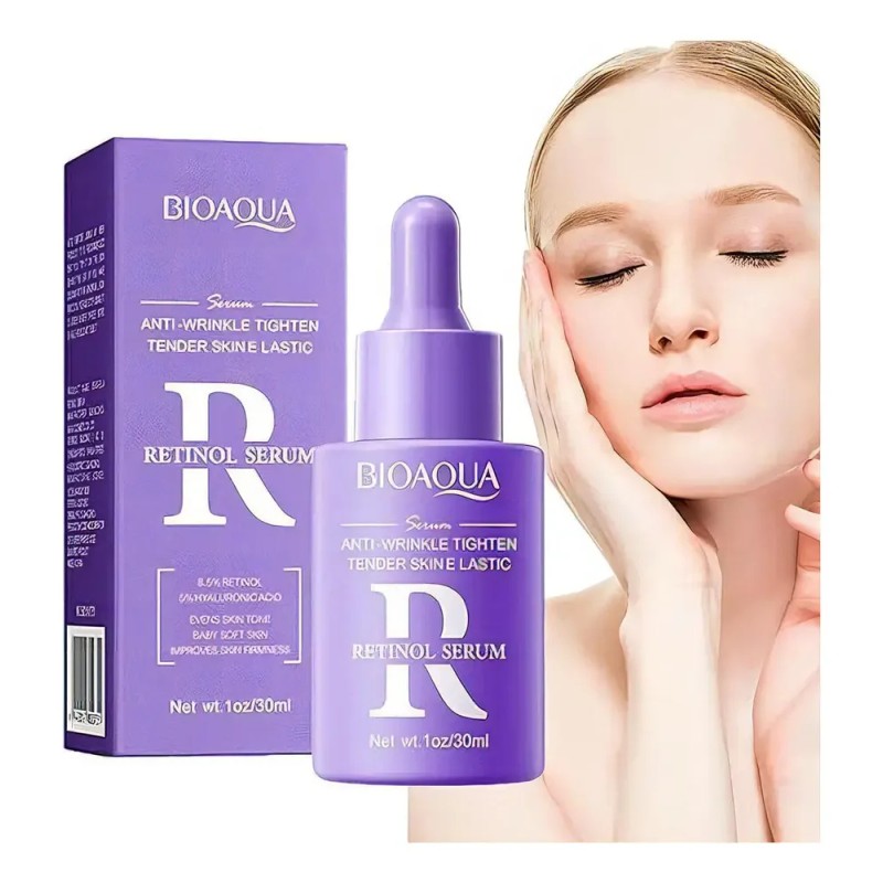 Bioaqua Sérum con Retinol, Antiarrugas Antiedad Suaviza Líneas Día/Noche