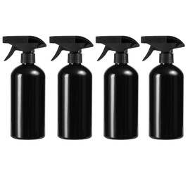 UUJOLY - Botella de plástico de 17 onzas con pulverizador, botellas vacías y rellenables para agua, aceites esenciales, cabello, productos de limpieza, pulverizador de cabeza ajustable y corriente (paquete de 4)