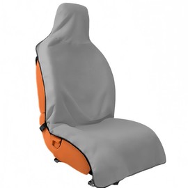 LIROCORA Waterproof Sweating Car Seat Cover - Towel Material Non-Slip Bucket Protector, for Post-Workout & Outdoor (Gym/Running/Beach), Universal Fit Cars/SUV/Trucks, Machine Washable (Grey)