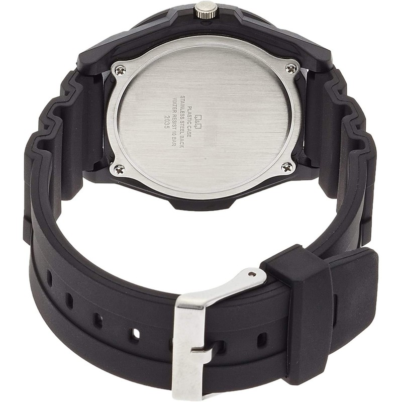 Citizen Q&Q VR44-003 Men's Analog Wristwatch, Waterproof, Urethane Strap, Orange