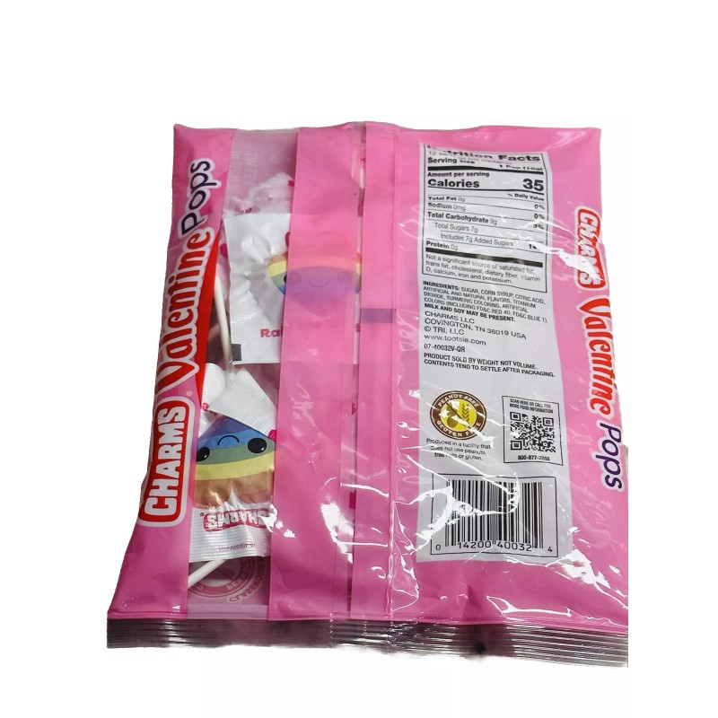Charms 3 Flavors. Classroom Friendly 12 Valentine Pops. Glutten/Peanut Free.4.23
