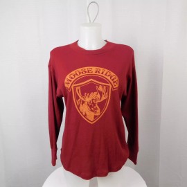 Sonoma Moose Ridge Long Sleeve Crew Neck Waffle-Knit Top - Red, Large #3660