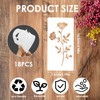 18 Sets Wildflower Stencils, Plant Flowers Stencils Mixed Media Art