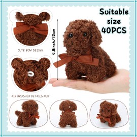 Liliful 80 Pcs 5 Inches Valentines Mini Plush Dogs Small Stuffed Dog Bulk Plush Toy Puppy Favors Stuffed Animal Puppy for Goodie Bag Fillers Back to School Party Favor Gift Carnival Prize