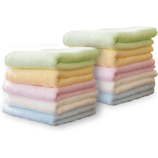 Yoofoss Luxury Bamboo Washcloths Towel Set 10 Pack Baby Wash