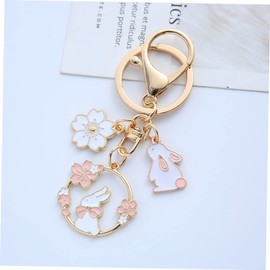 Beavorty 3pcs Cute Rabbit Keychain Pendant DIY Car Key Charm for Unique Decoration Durable Metal Design for Personalizing Keys and Bags