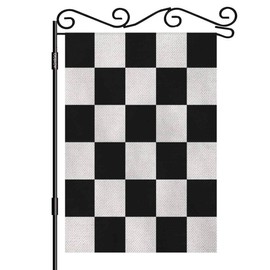 AOYEGO Checkered Garden Flag 12.5x18 Inch Vertical Double Sided Black and White Buffalo Check Plaid Yard Garden House Flag for Outdoor Indoor Decoration