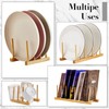 Zopeal 18 Pcs Bamboo Wooden Plate Racks Dish Rack Stand