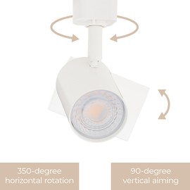 East Grove Home Amped Collection LED 10W Track Head 3000K Warm White Energy Efficient in White for H Track, Standard 3-Wire Track System (Single Light)