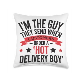 Food Delivery Rider Fast Food Driver Food Chain Courier Throw Pillow