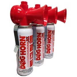 DogHorn XL (3 PK) - Air Horn for Dogs. Stop Aggressive Dogs! Scare Coyotes Bear & Wild Animals! Effective Training Tool & Outdoor Safety Alarm for Hiking Biking Camping Boating & More! (Pack of 3)
