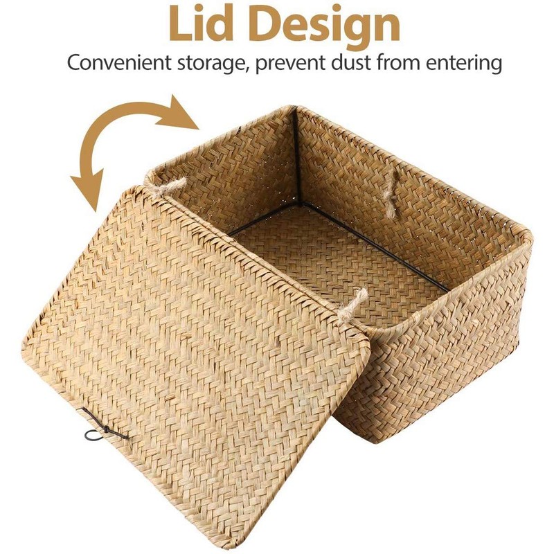 Tsudoku Seagrass Hand Woven Storage Box Storage Box Storage Basket