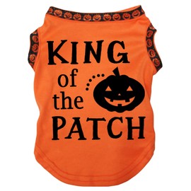 Petitebelle King Pumpkin Of The Patch Puppy Dog Shirt (Orange/Pumpkin Hemmed, Medium)