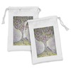 Ambesonne Tree of Life Fabric Pouch Set of 2, Blossom