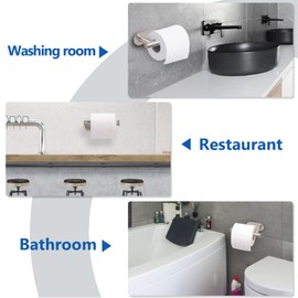 Toilet Paper Holder Self Adhesive, Premium Thicken Stainless Steel Rustproof Adhesive Toilet Roll Holder no Drilling for Bathroom, Kitchen, Washroom Brushed Nickel