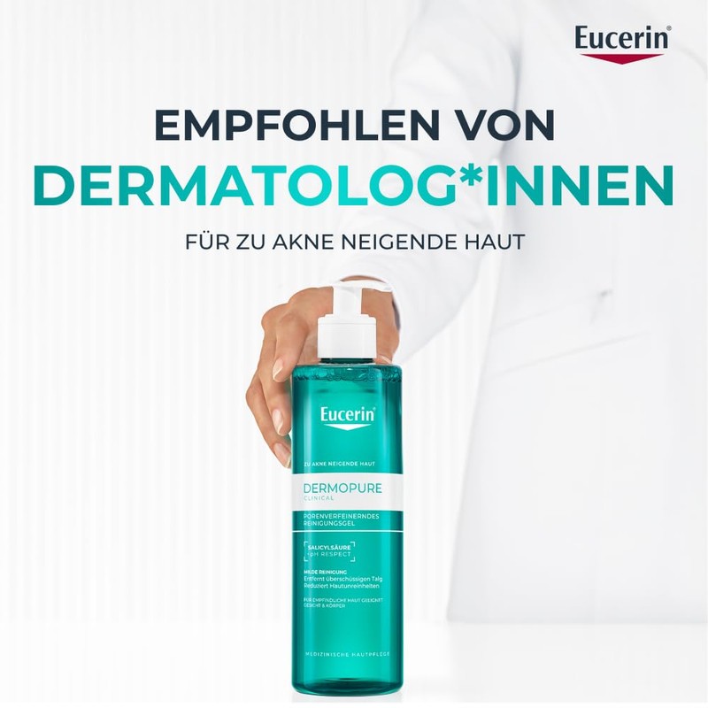 Eucerin DermoPure Clinical Pore Refining Cleansing Gel 200ml Exfoliating Body