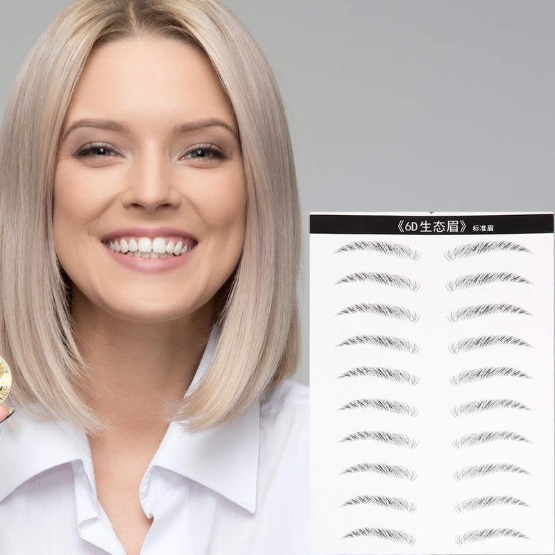 STOBAZA Pegatina para Cejas 6d de Simulación, Negra, para Mujer