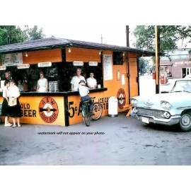 A&W Root Beer Burger Joint PHOTO Vintage Diner Soda Fountain Drive-in Restaurant