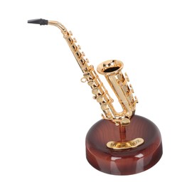 Saxophone Music Box, 7.9in Classic Saxophone Home Accessories, Saxophone Mum Trinket Saxophone Jewelry Box，Mini Musical Instrument Ornaments for Home Decoration Housewarming Desktop