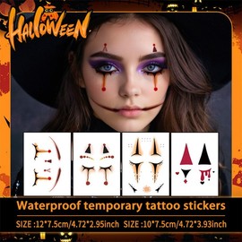 Halloween Makeup Geometric Teardrop & Dark Circle Face Decoration Stickers - Multi-pack Style/LZ-109 50ea