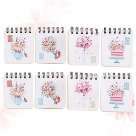 Operitacx 8pcs Escritorios Portable Notepad Floral Notebook Mini Ruled Lined Journal Spiral Notebook Cuadernos Note Pads Memo Note Book Notebook Hardcover Memo Pad Student Cartoon Magazine