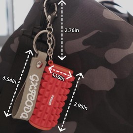 GXFCODA Gym Keychain Foam Roller Design Durable Compact Yoga/Fitness Accessory for Active Lifestyle Enthusiasts (Red)