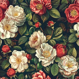 COKCOKR Floral Wallpaper,17.71"*118.1" Pink Floral Decorative Contact Paper Waterproof Wallpaper Vinyl Self Adhesive Wall Paper for Living Room Cabinets