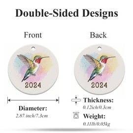 Hummingbird Christmas Ornament - Ceramic Ornament for Tree