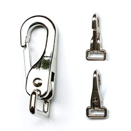 Nbrand JA Horse - Bridle Hook Reins Snaps Snap Hook Snaffle Carabiner Scissor Snap Hook Horse Die-Cast Nickel-Plated Brass (1 Piece, Nickel-Plated Silver)