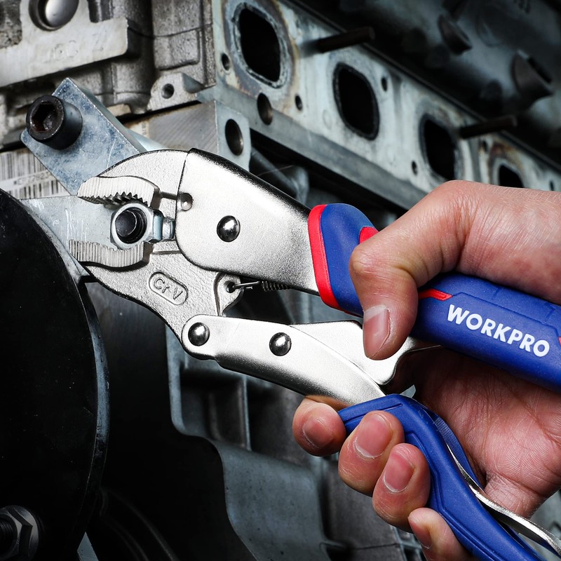 WORKPRO 4-Piece Locking Pliers Set with Comfortable Grip, 5-1/2", 7"