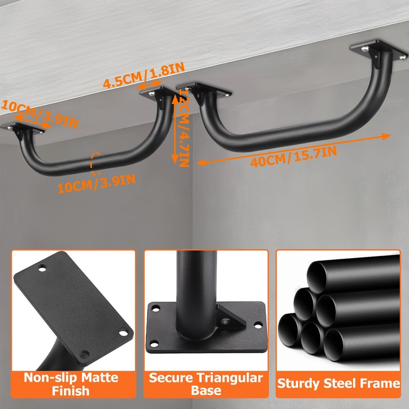 TOBWOLF 2PCS Wall Mount Doorway Pull Up Bar, Heavy Duty