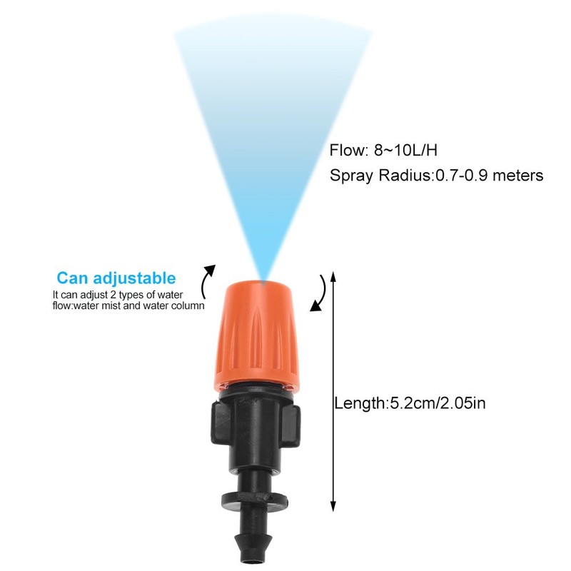 50pcs Adjustable Garden Watering Mist Nozzle Sprinkler Drip Irrigation Kits
